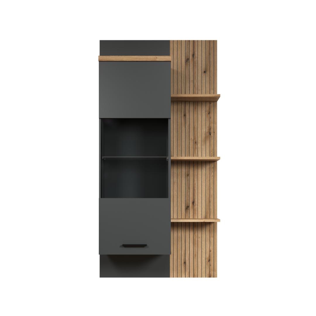 Baggio reol 1 låge, 3 hylder antracit