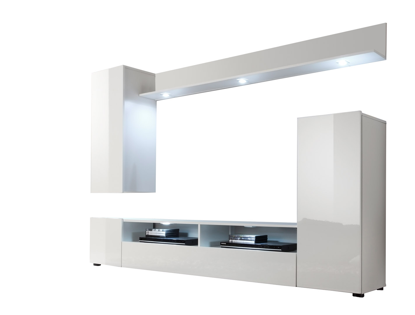 Dos reol opstilling hvid, hvid højglans