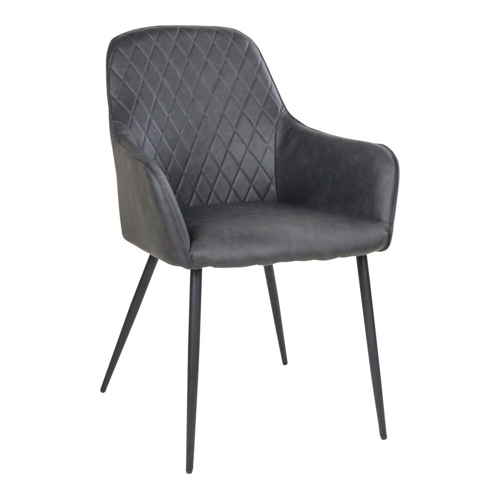 Hasse spisestuestol mørkegrå PU kunstlæder