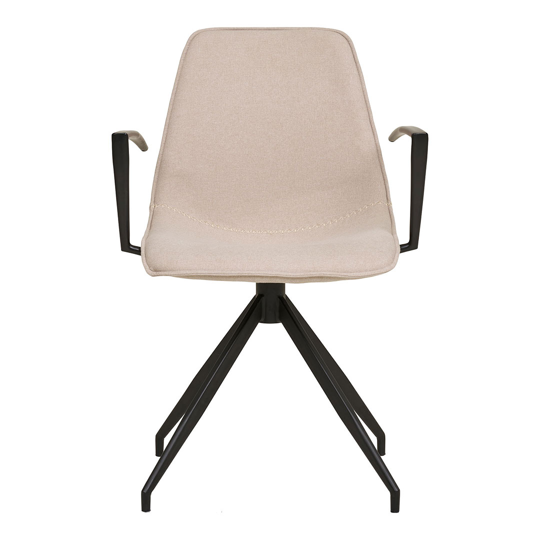 Monaco spisestuestol drejefod, armlæn sandfarvet