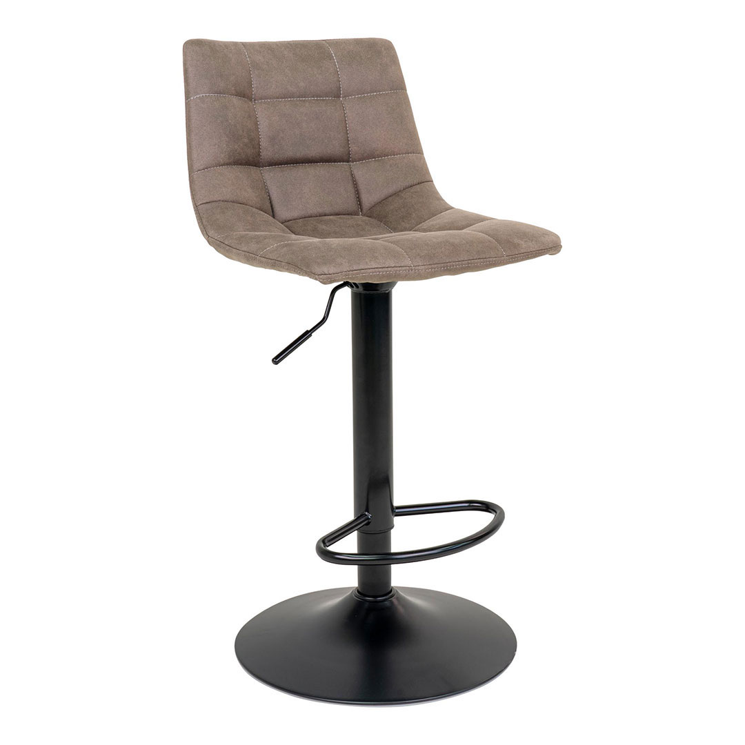 Middelfart Barstol - Barstol, Microfiber, Lysebrun, Sorte Ben Hn1281 Sæt af 2 stk.