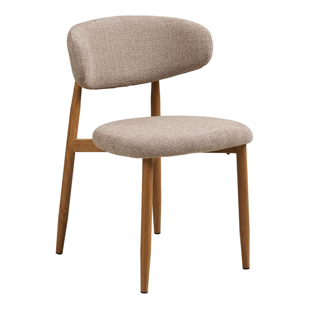 HOUSE NORDIC Levanto spisebordsstol - sand polyester og natur trælook stål