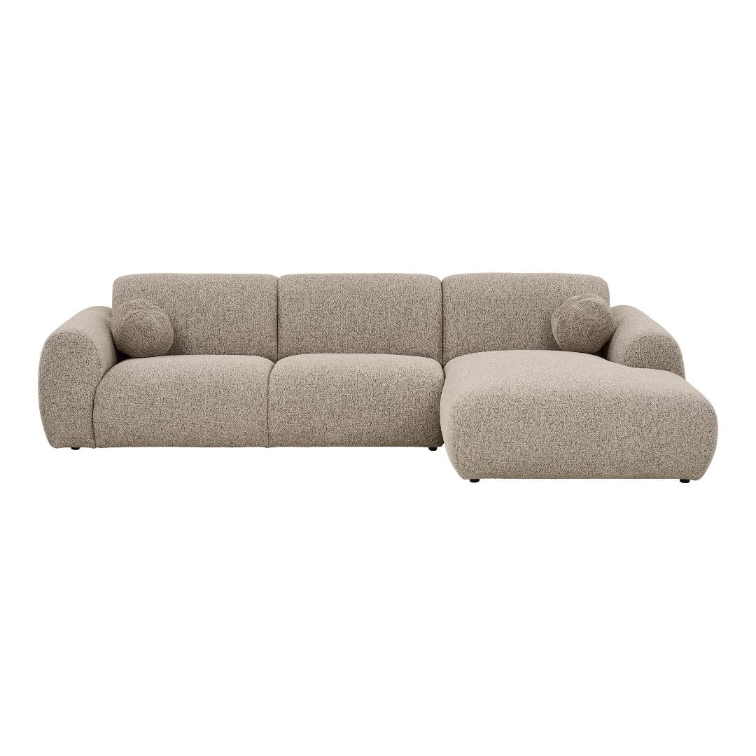 Clyde Loungesofa - Loungesofa Med To Puder, Højrevendt, Sten Grå Hn1405
