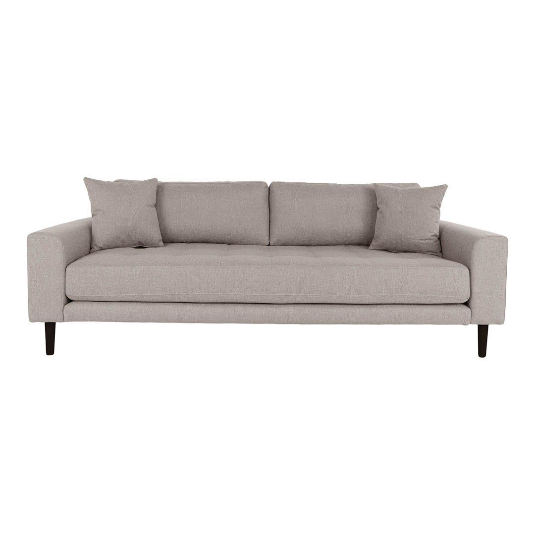 Lido 3 Personers Sofa - 3 Personers Sofa, Stone Med To Puder Og Sorte Træben Hn1030