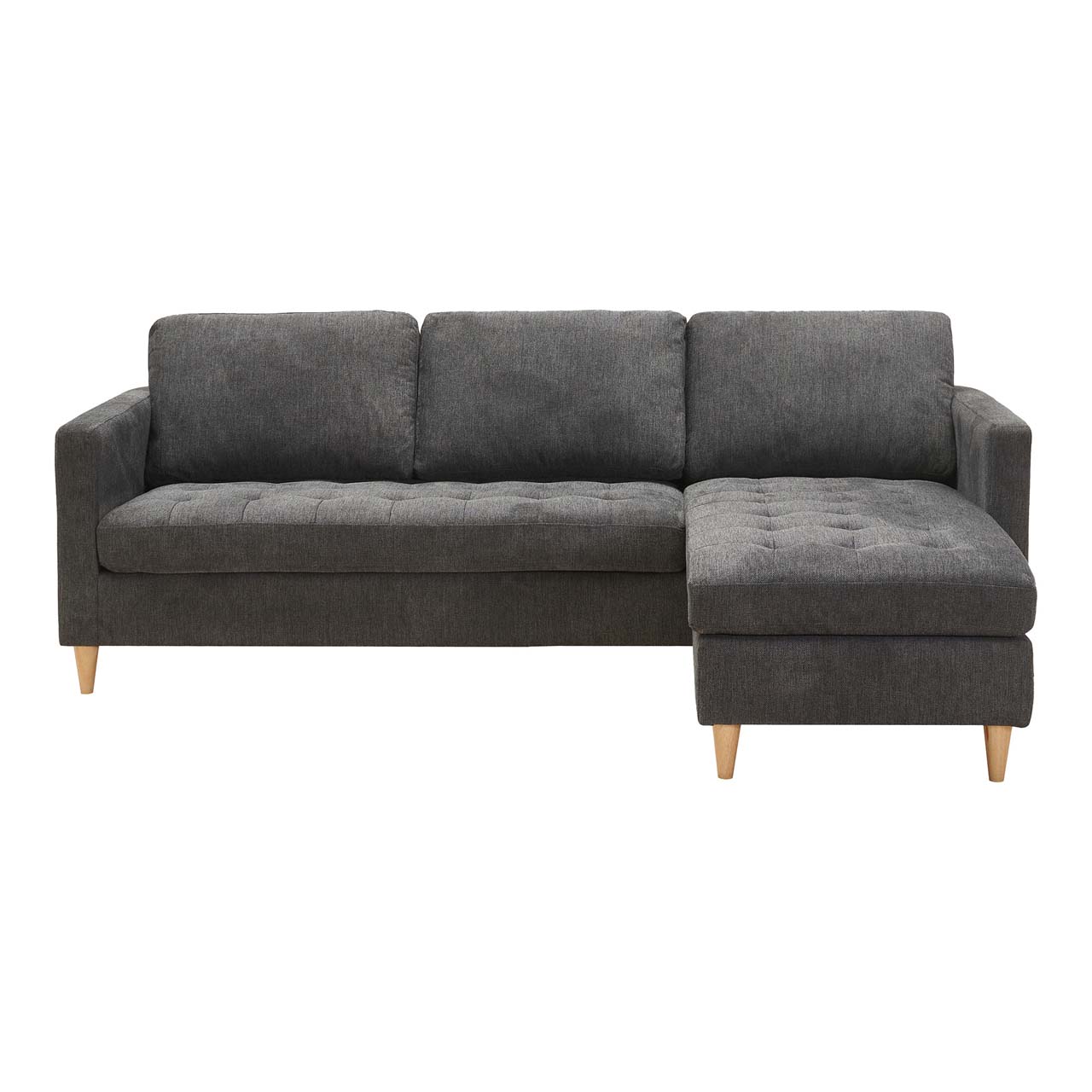Firenze Sofa - Sofa, Mørkegrå Med Natur Træben Hn1045