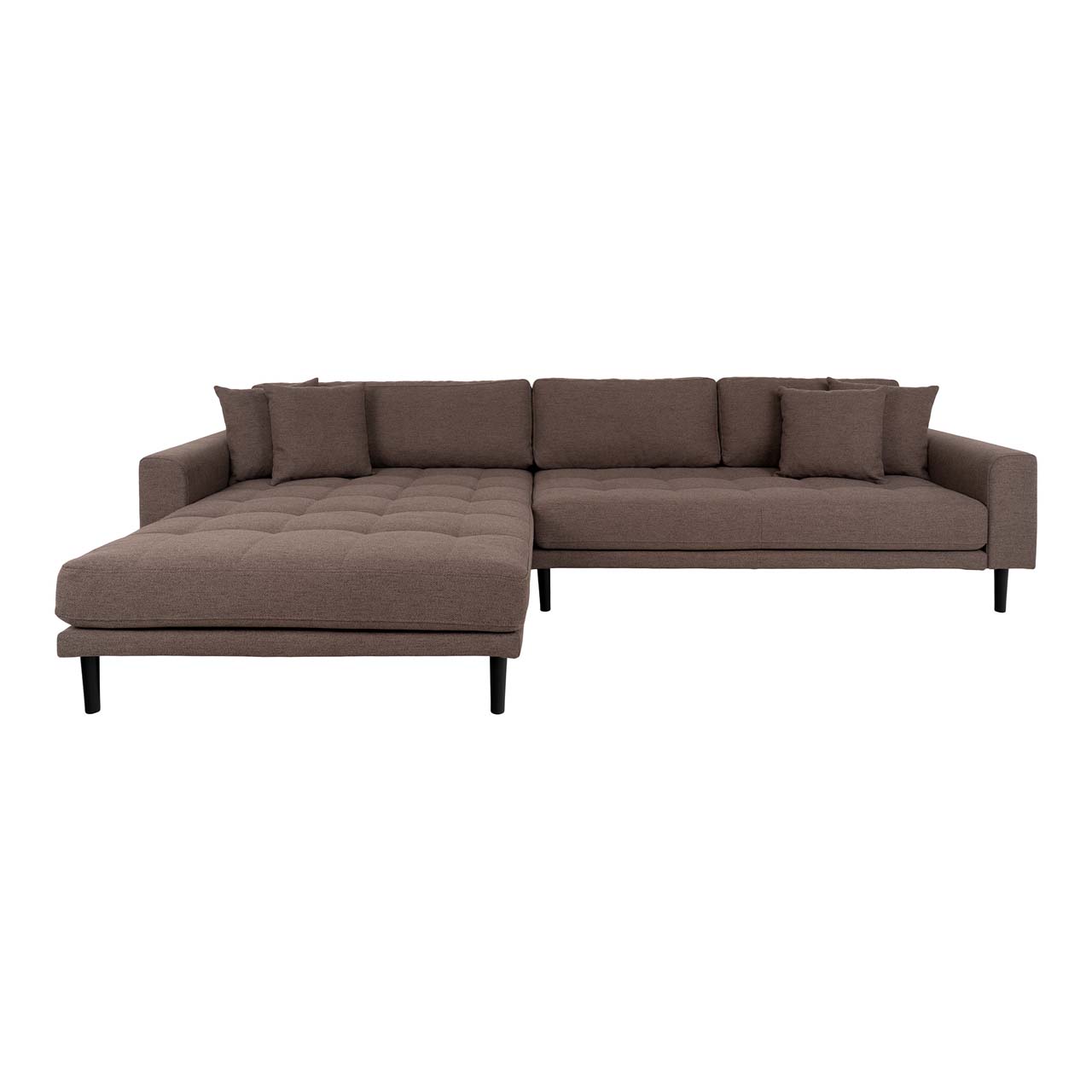 Lido sofa , loungesofa venstrevendt med 4 puder brun billede