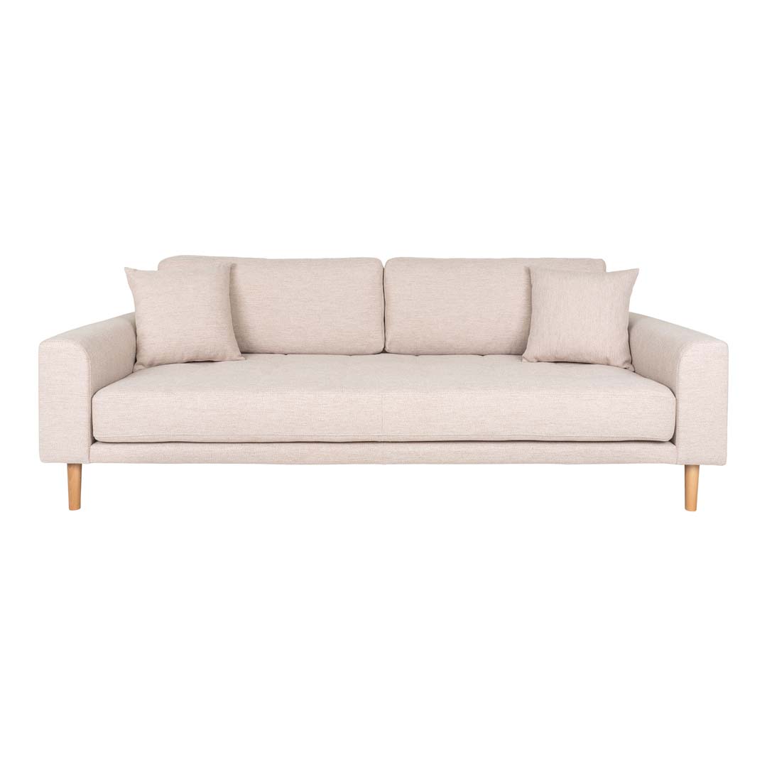 Lido 3 Personers Sofa - 3 Personers Sofa, Sand Med To Puder Og Natur Træben Hn1050