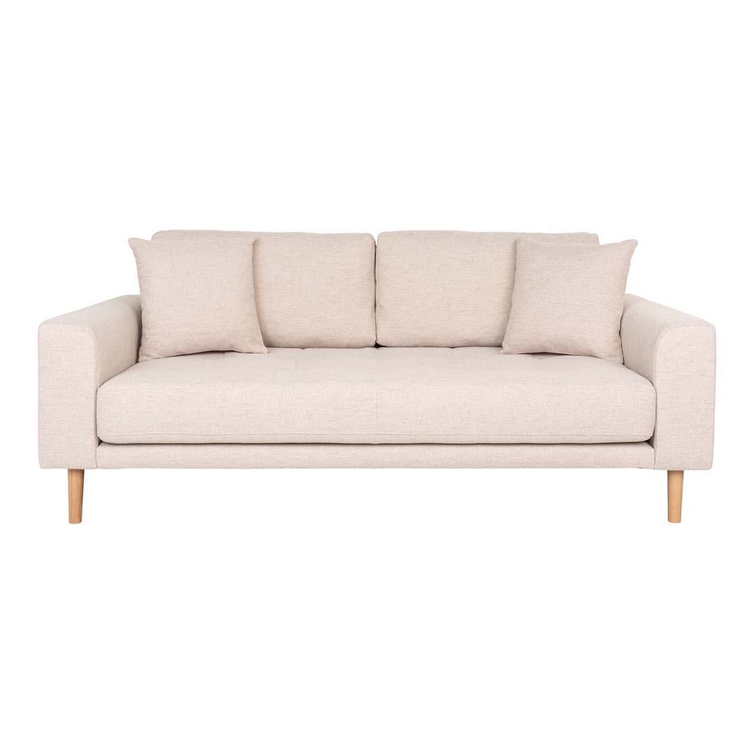 Lido 2,5 Personers Sofa - 2,5 Personers Sofa, Sand Med To Puder Og Natur Træben Hn1050
