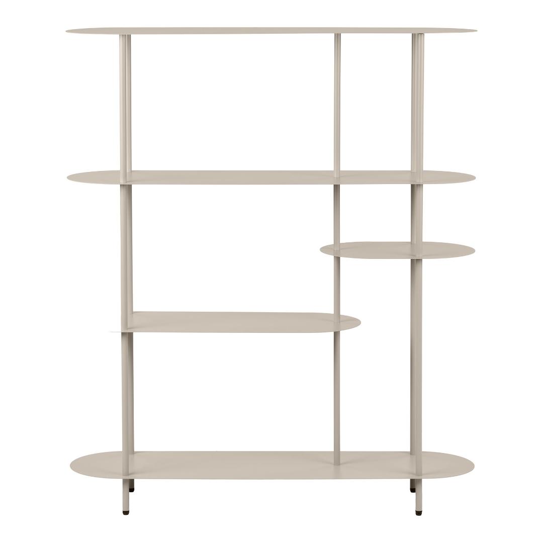 Rieti Reol - Reol, 5 Hylder, Asymmetrisk, Metal, Sand 31X118X139 Cm