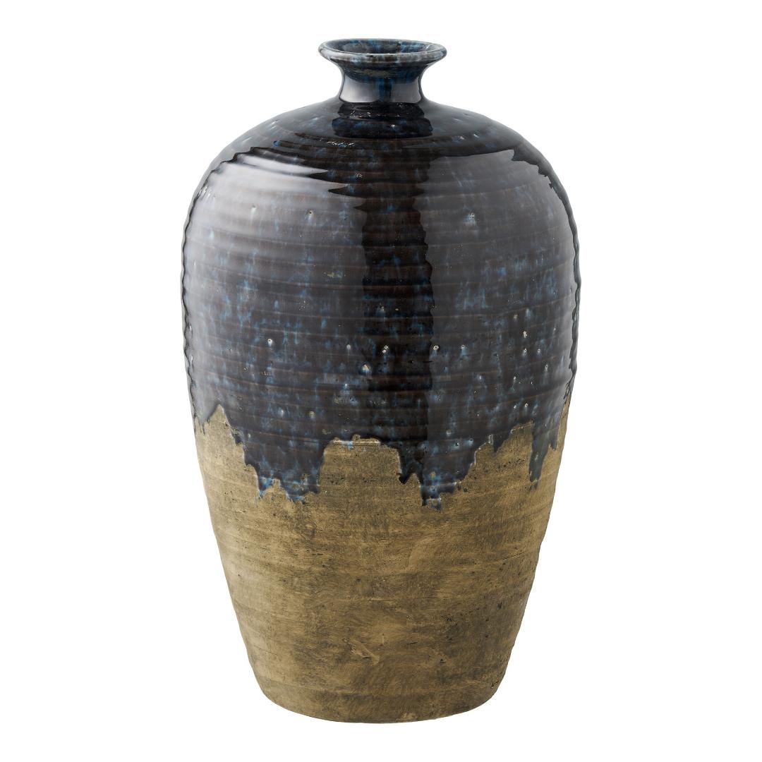 Keramik vase - Mørkeblå - Ø27x44,5 cm