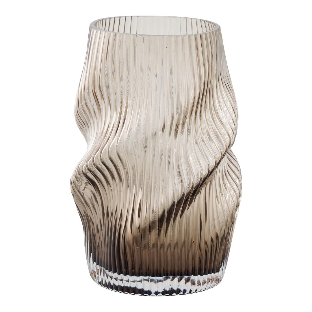 Lykke vase mundblæst glas brun