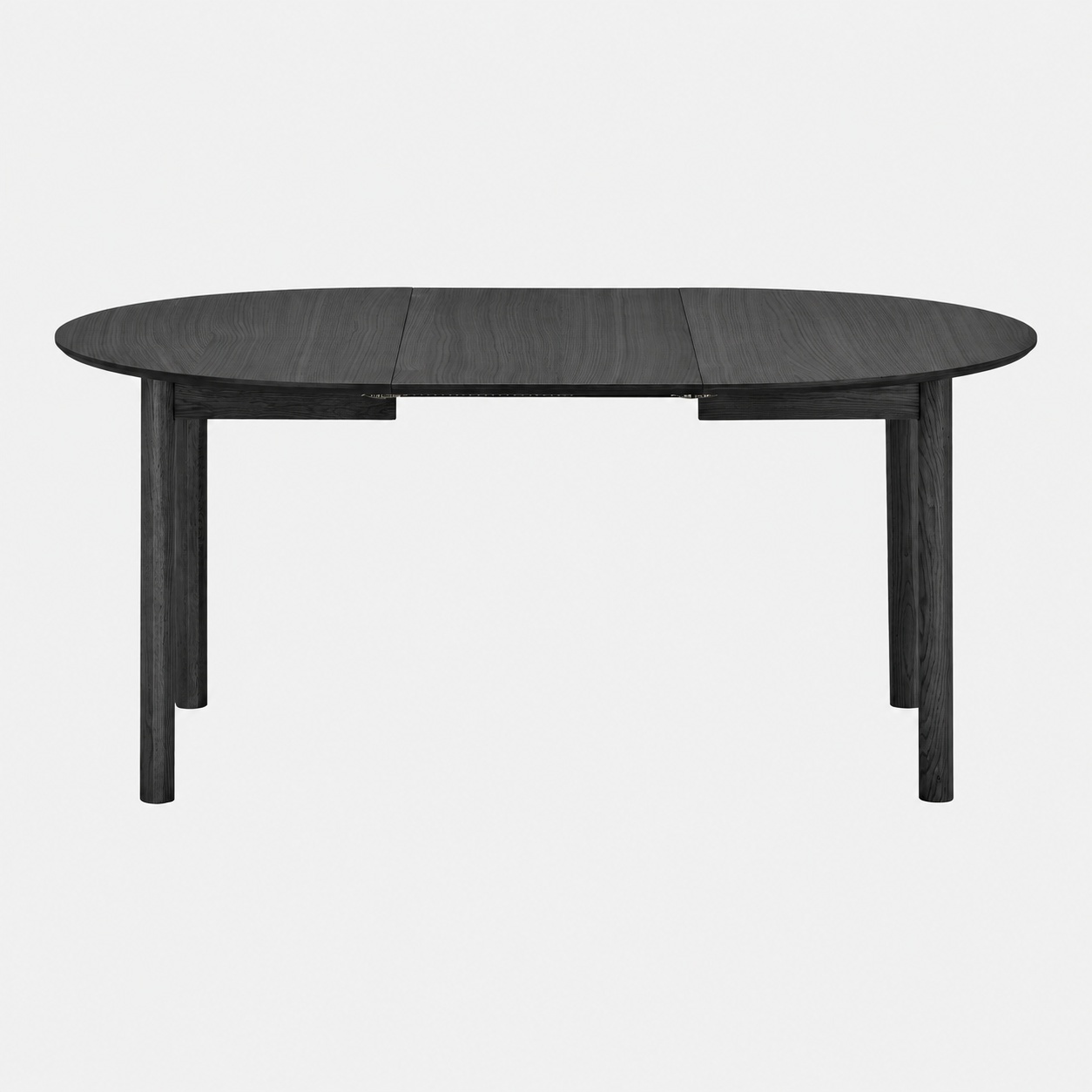 Nobeoka spisebord Ø120cm inkl. 2 tillægsplader 220cm egefiner sort