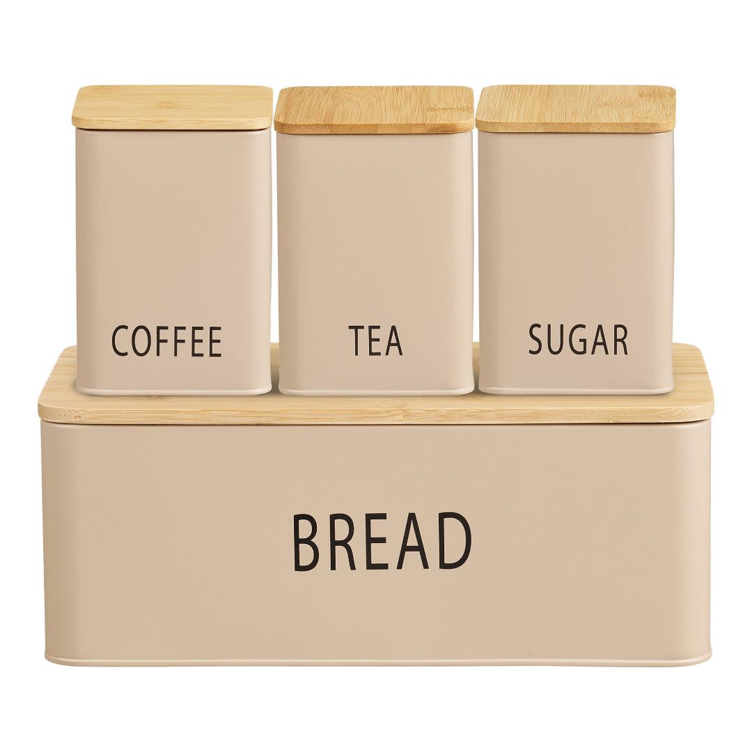 Tuva brødkasse sæt med 4 beige