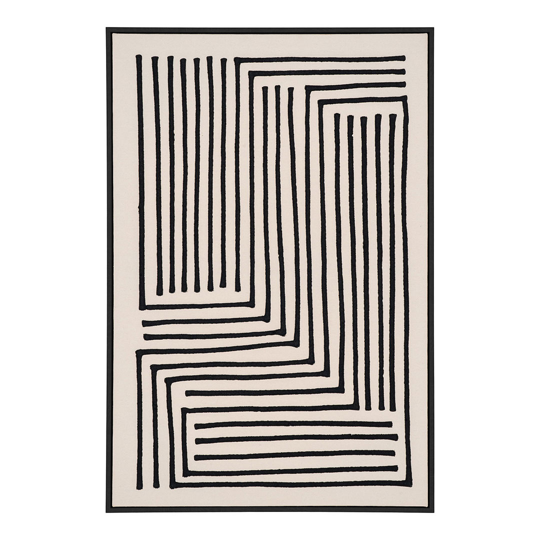 Lipari Lærredsprint - Lærredsprint, Canvas, Sort/Beige, No.3 60X90 Cm