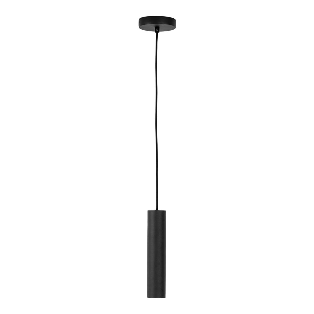 Pendel Lampe i sort med stofledning på 120 cm Pære: GU10/5W LED IP20 - 6409107