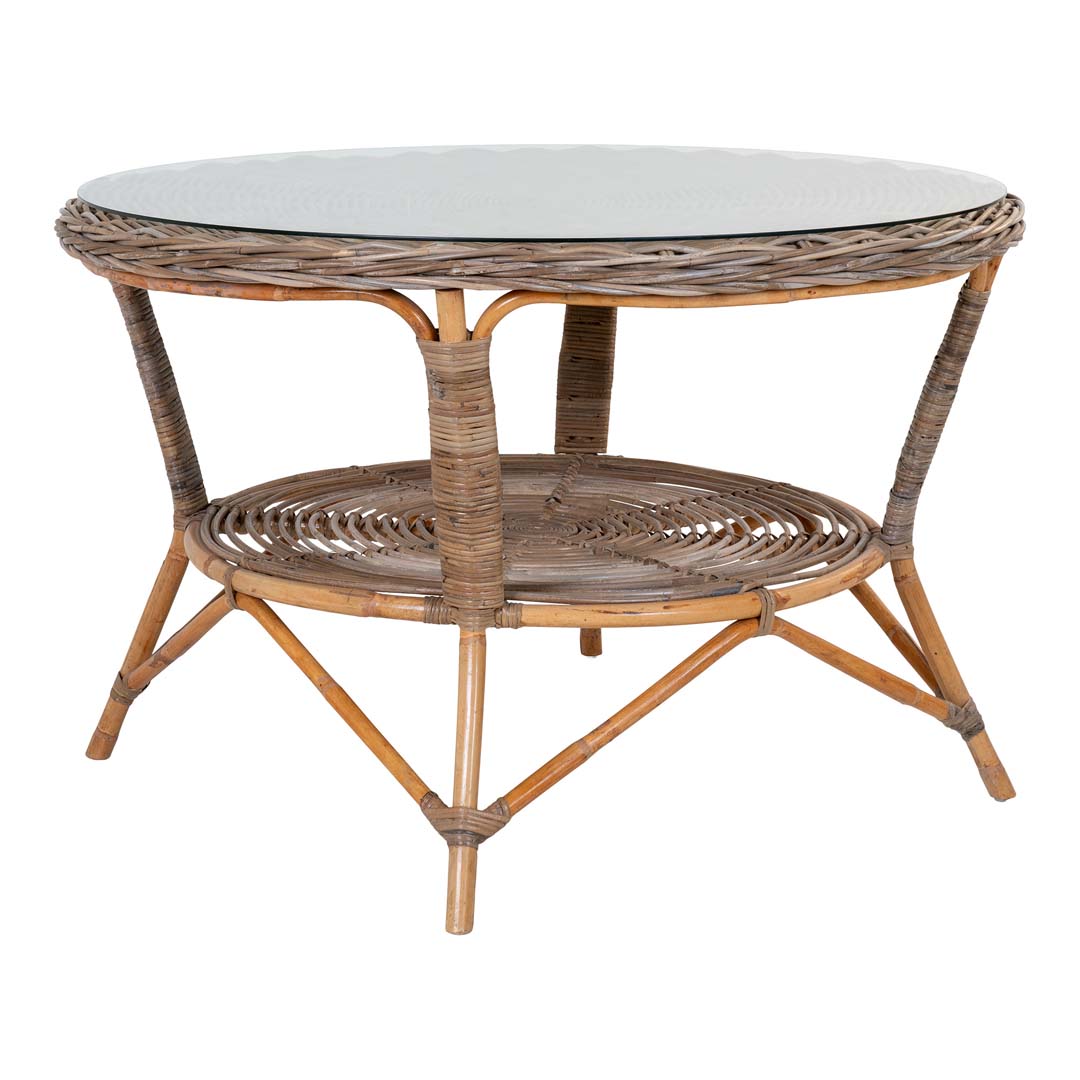 Larisa havebord Ø120cm glasplade kubu,grå