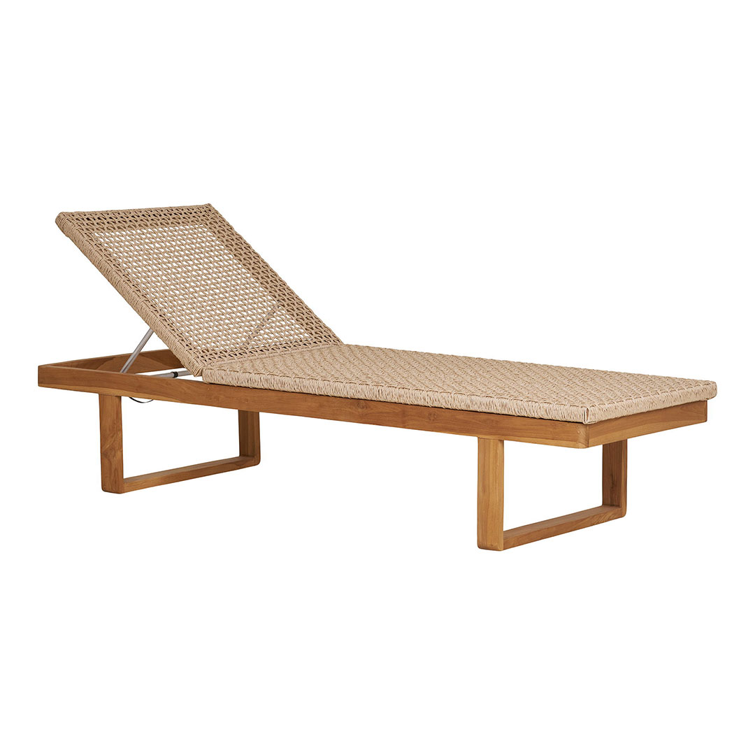 Derby solseng i teaktræ og polyrattan 190x65x38 cm