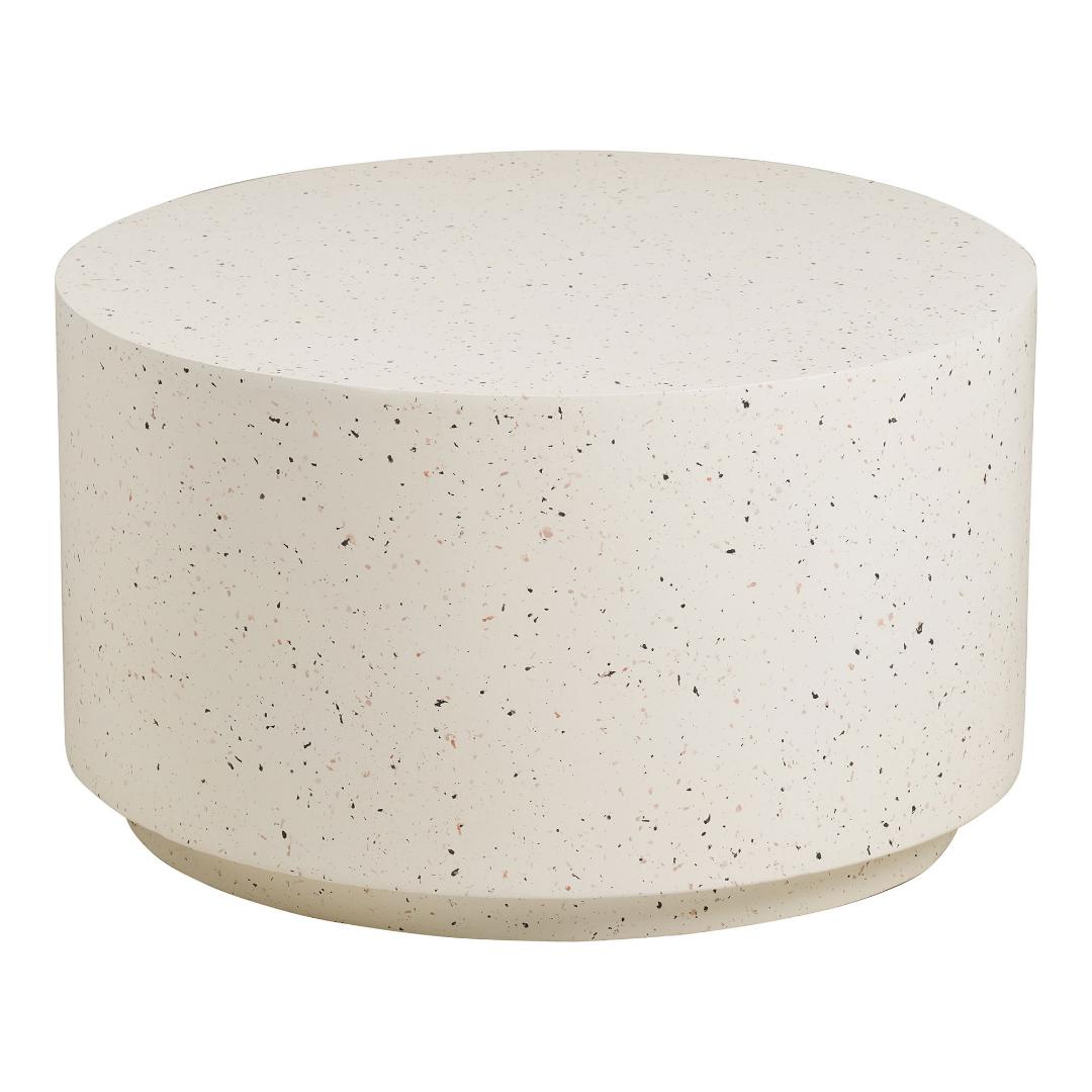 House Nordic - Bonn Sofabord, Fiberclay, Terrazzo Look, Off White - Ø70 x 40 cm