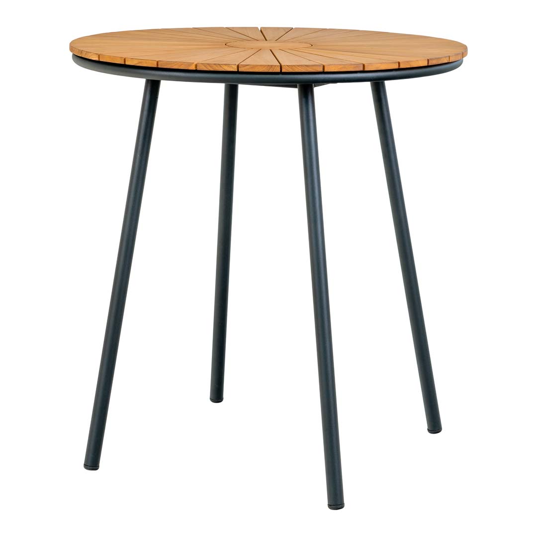 Cleveland cafébord Ø70cm udendørs teak,sort billede