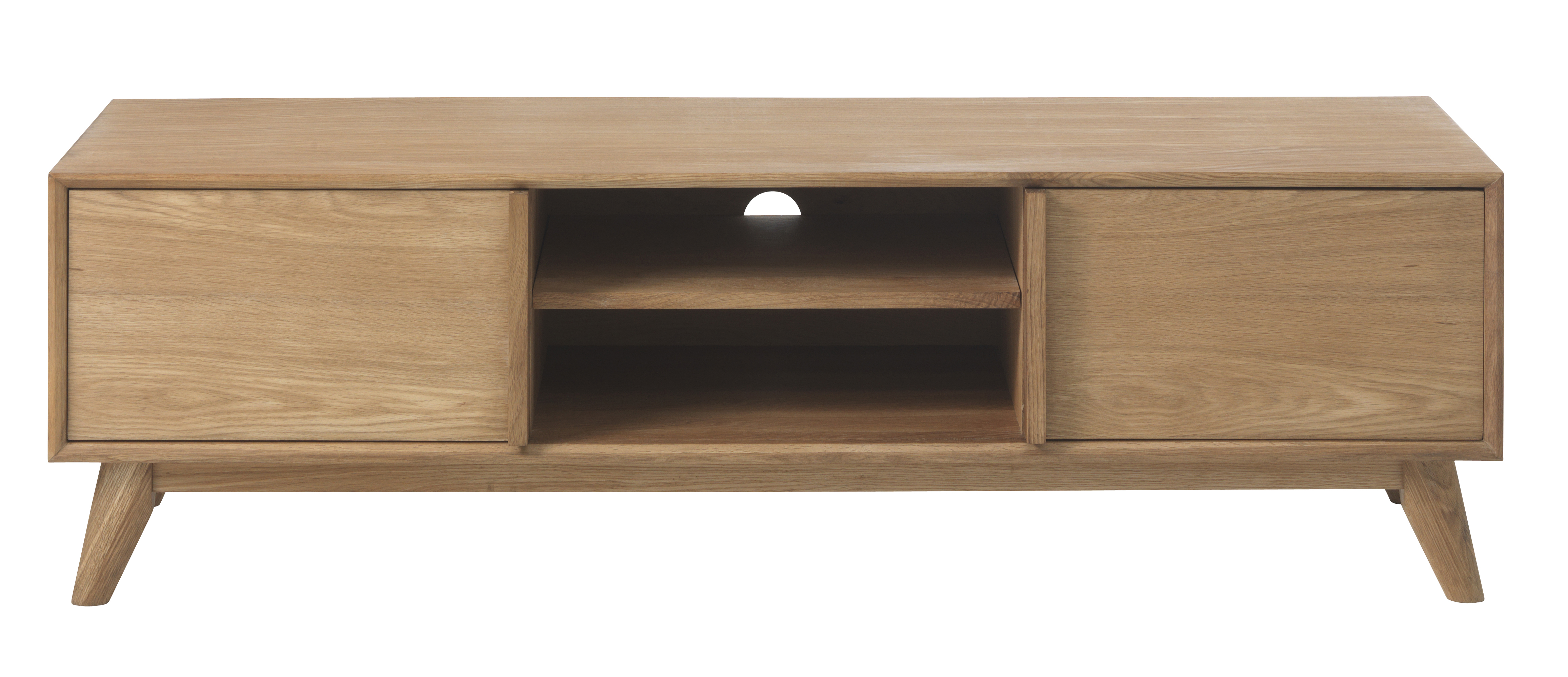 Rhoda TV Tisch mit 2 Türen in massiver und furnierter Eiche lackiert