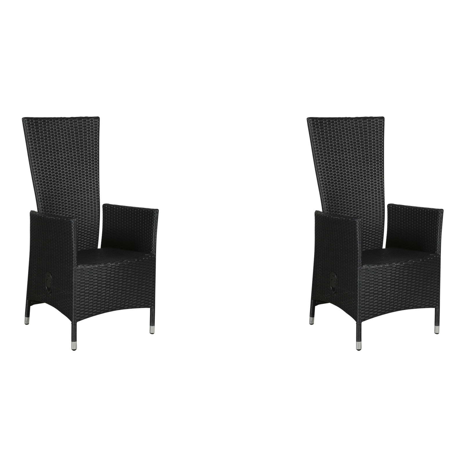 Joops 2 x havestol, med pumpe og trinløs indstillelig ryg, sort