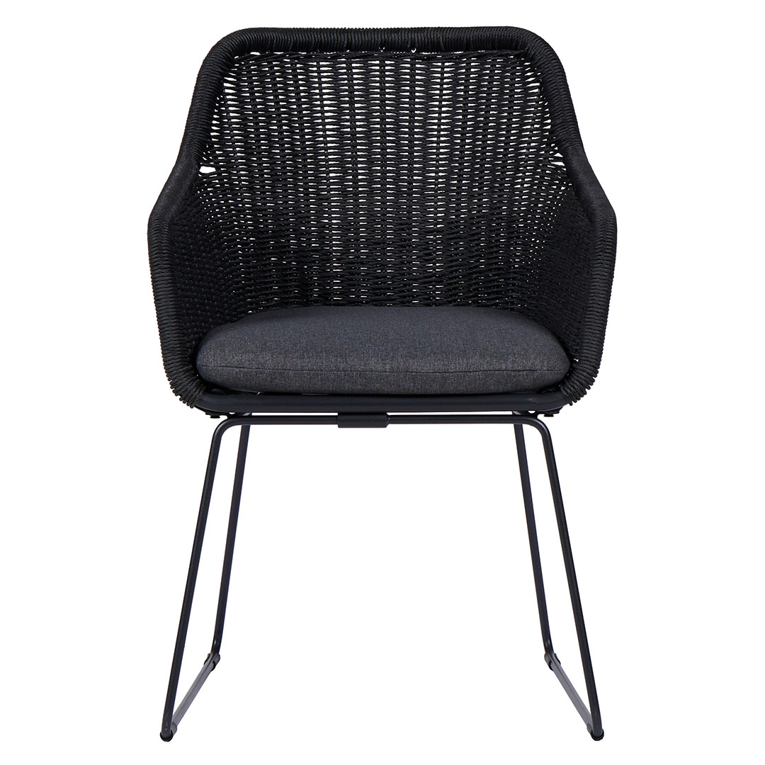 Sif havestol Polyrattan med hynde sort,grå