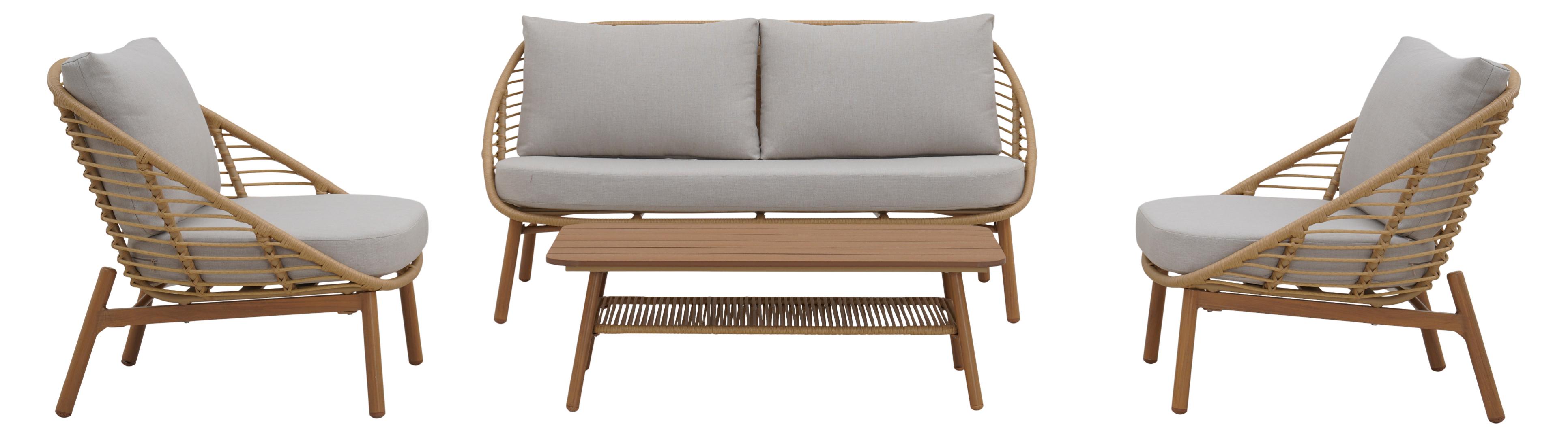 Frederikke loungesæt med hynder natur