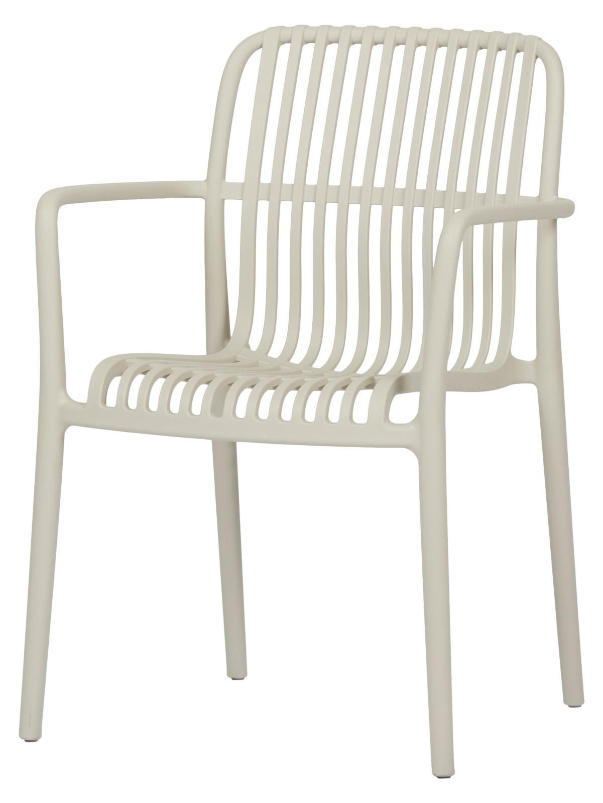 Iben havestol m armlæn stabelbar sandfarvet