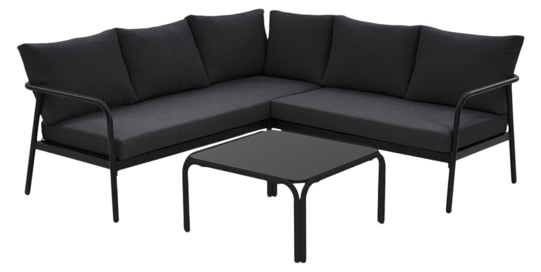 Olga sofasæt med hynder sort