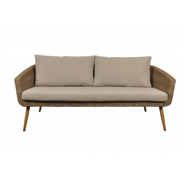 Pokoon Garten Lounge Sofa 3 Personen Inkl Auflagen Natur Beige