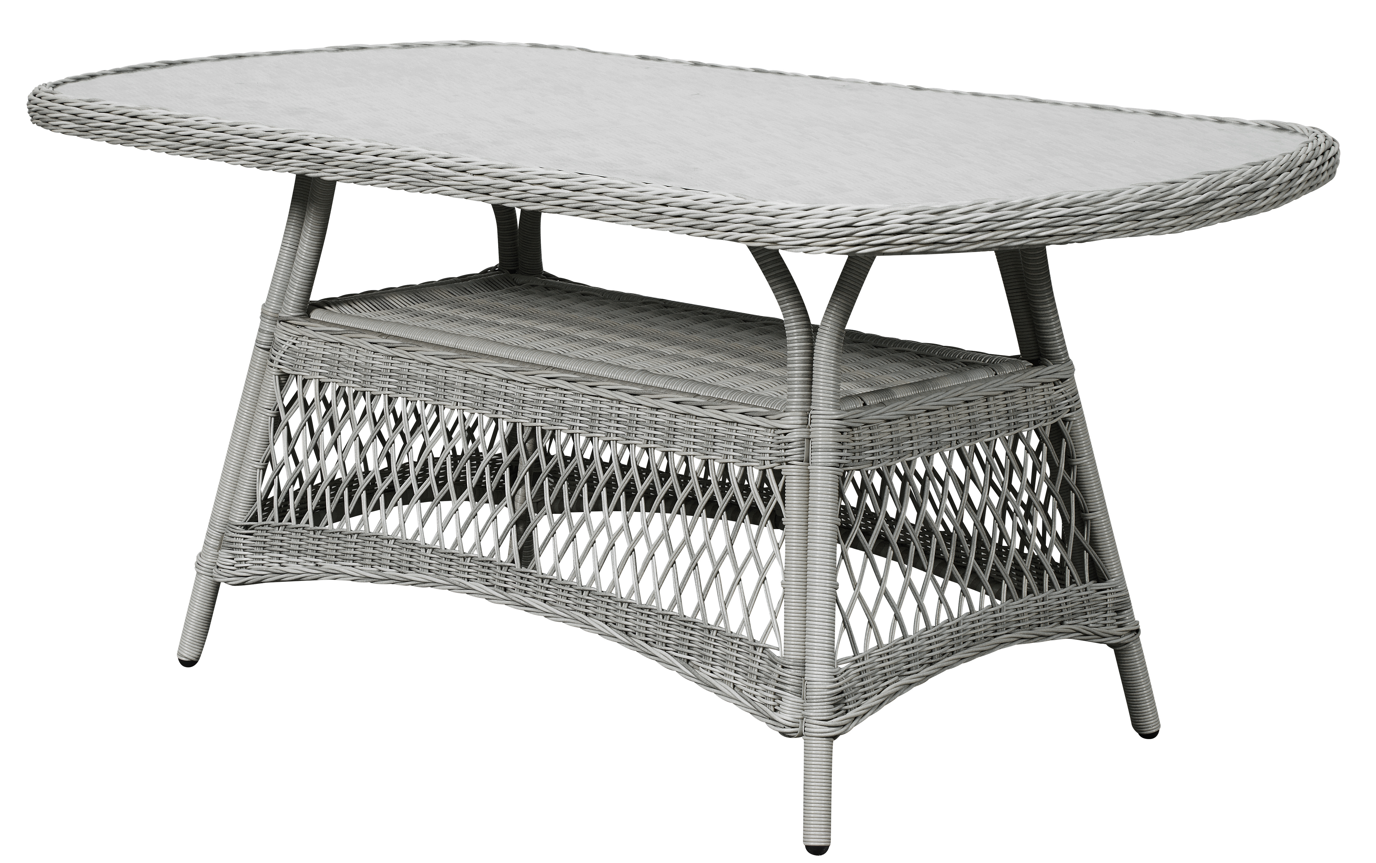 Hvalo havebord 165 x 90 cm, med glasplade,sand