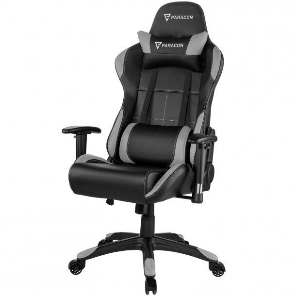 Paracon Rogue gamer stol inkl. Pute til nakke og lend gr Paracon Rogue gamer stol inkl. Pute til nakke og lend gr