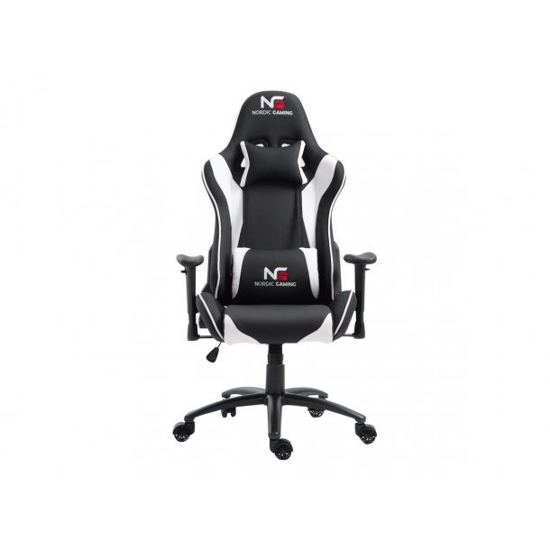Nordic Gaming Racer gamer stol svart og hvit. Kjøp nå og få Gamer stol Møbel24.no