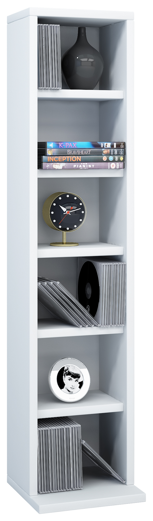 Elementa reol, 6 rum, hvid