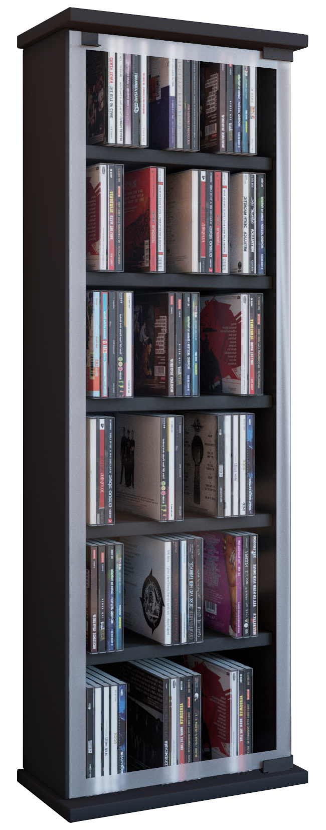 Classic reol, CD tårn 6 hylder, sort billede