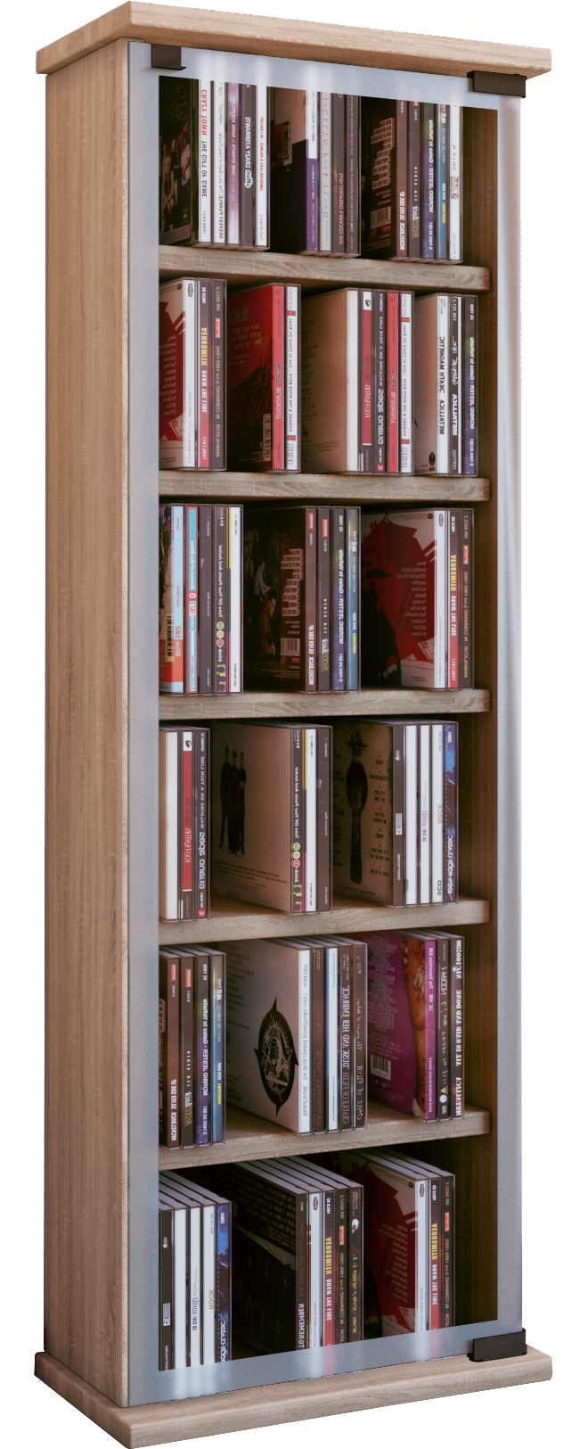 Classic reol, CD tårn 6 hylder, Sonoma eg dekor billede