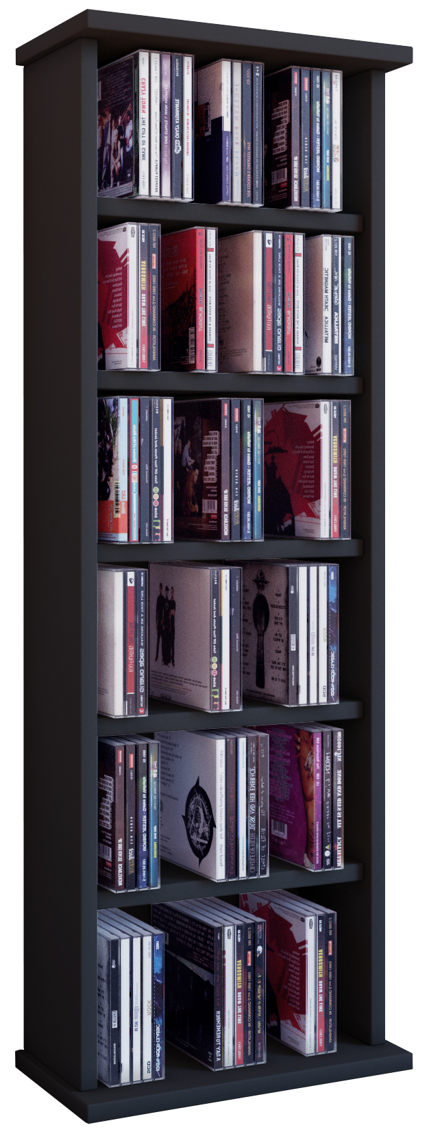 Vostan reol, CD tårn 6 rum, sort billede
