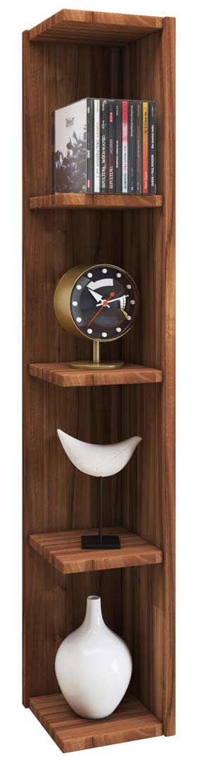 HonsaStand reol 4 hylder nøddetræ dekor