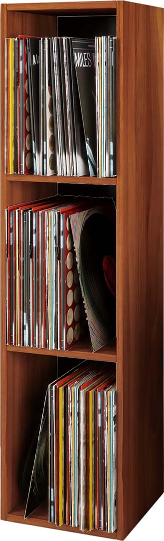 Platto3 reol til LP 3 hylder nøddetræ dekor