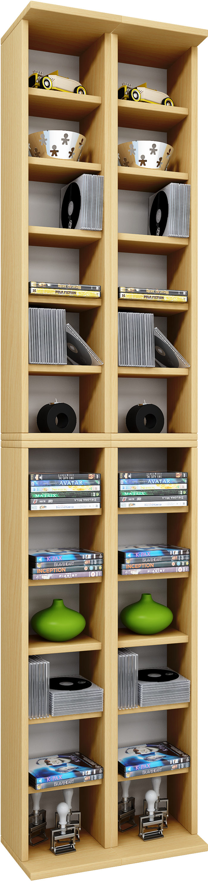 Almera reol, 24 rum, bøg dekor billede