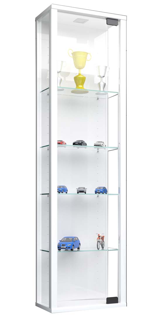 StanoMini glasmontre væghængt 1 glaslåge hvid billede