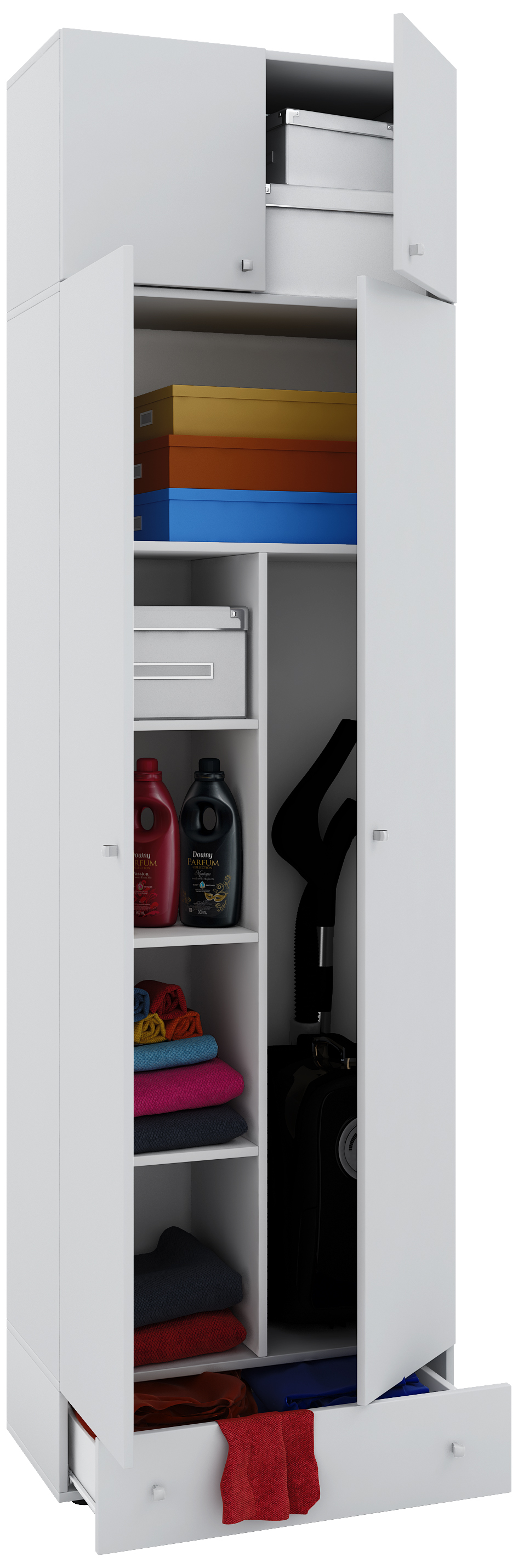 Vandol II universalskab med opsats 4 låger og 1 skuffe, hvid billede