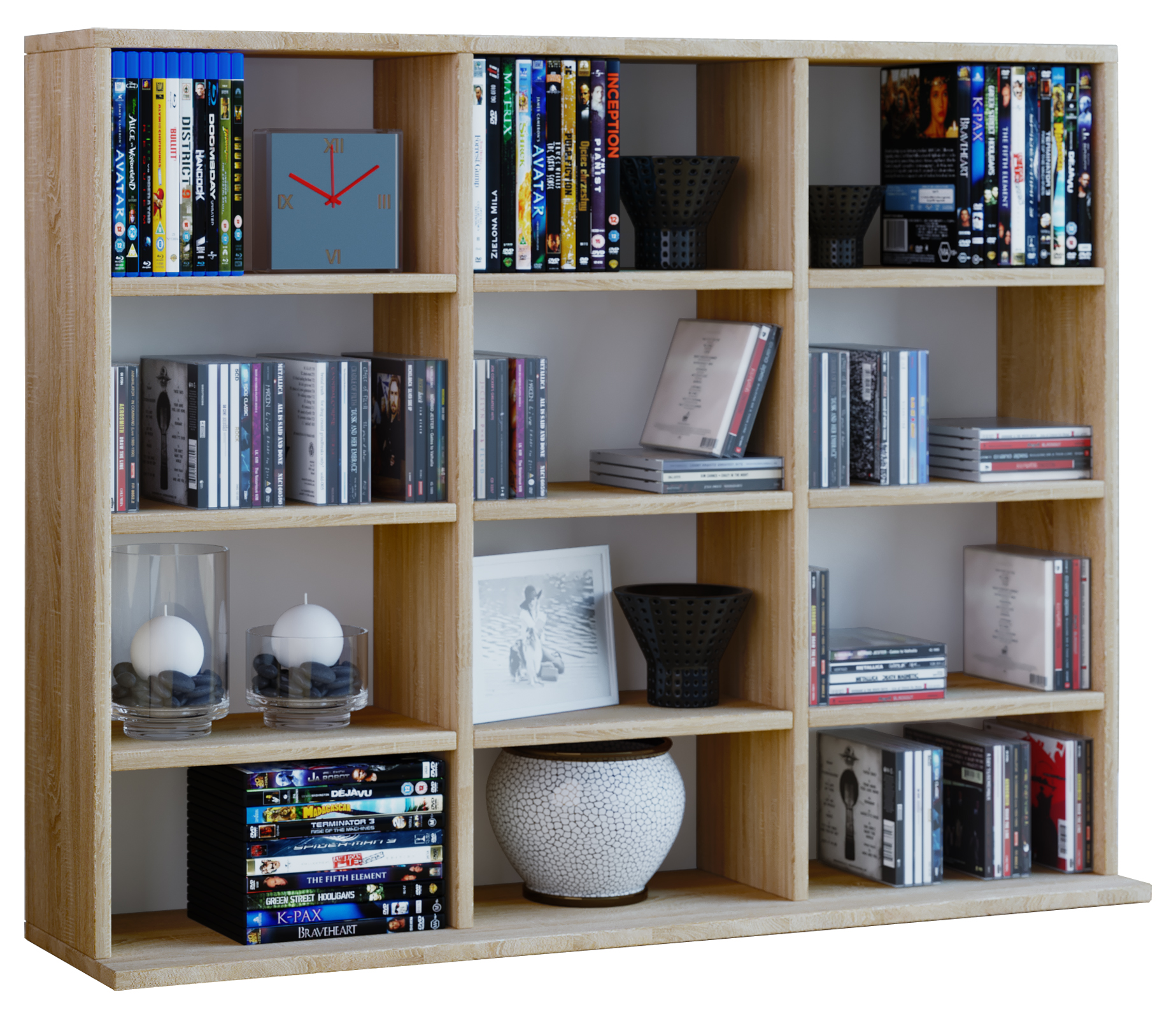 Megosa Mini reol, 12 rum, Sonoma eg dekor billede