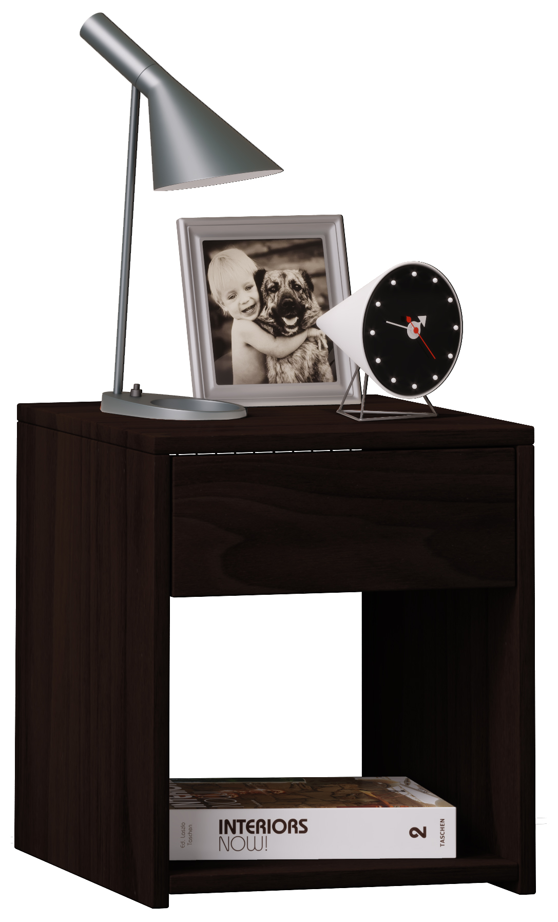 Sledo Mini sengebord, m. 1 hylde og 1 skuffe - natur træ