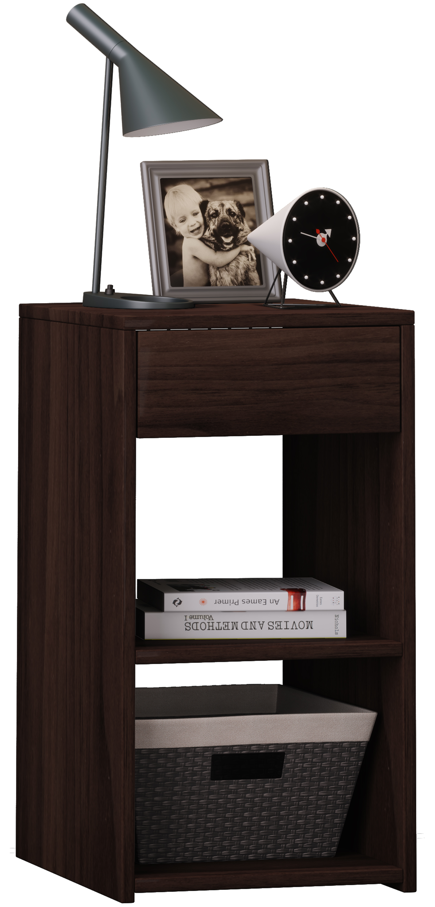 Sledo Maxi sengebord, m. 2 hylder og 1 skuffe - natur træ