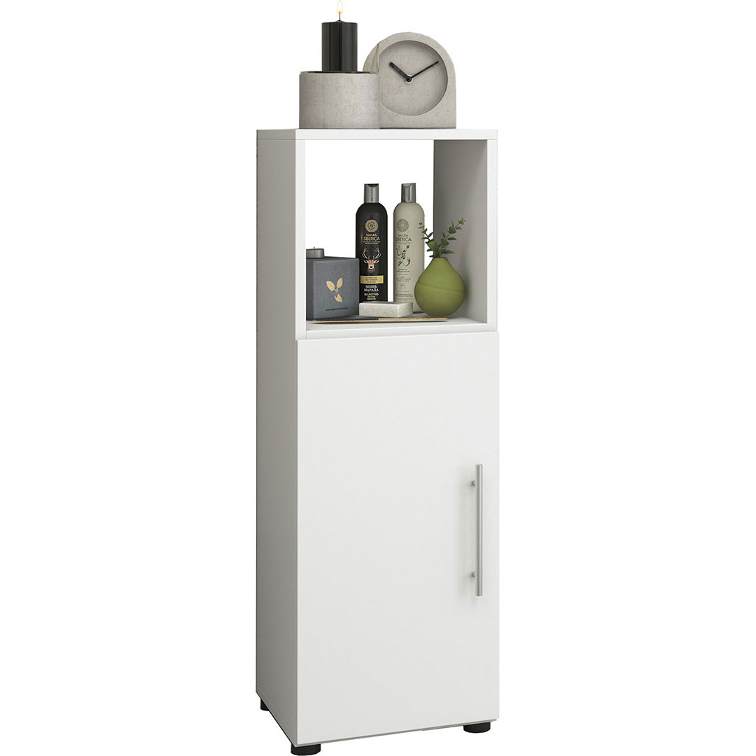 Flandu højskab badeværelse halvhøj hvid