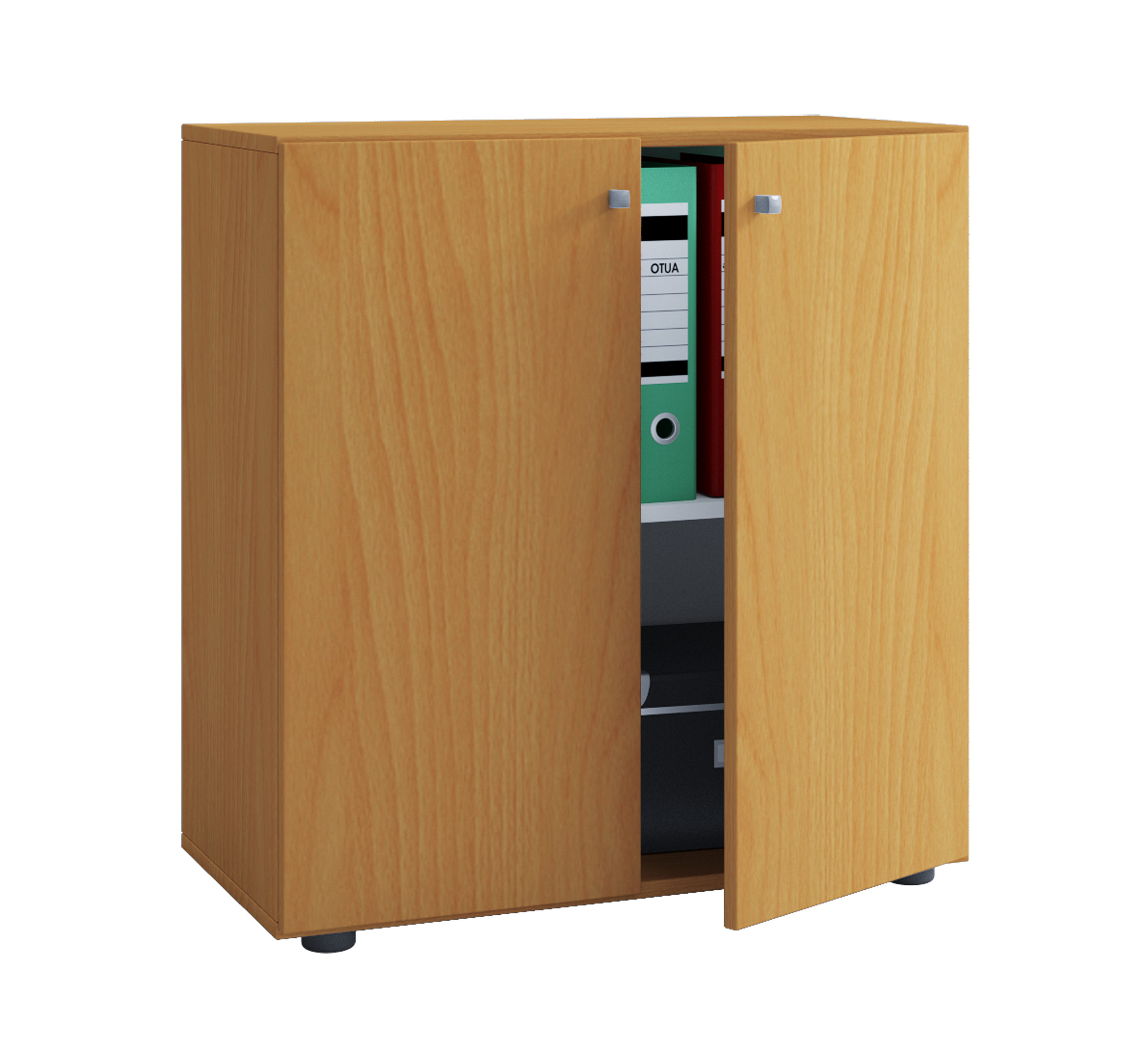 Lona universalskab kontor kommode lav 2 låger bøg dekor