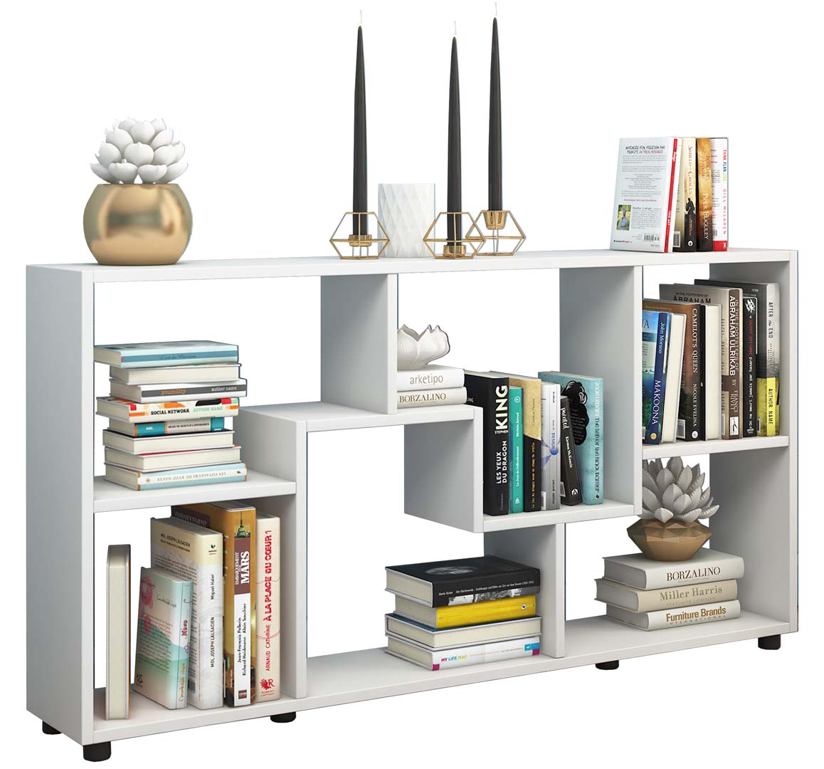 Pintal reol 6 hylder hvid billede