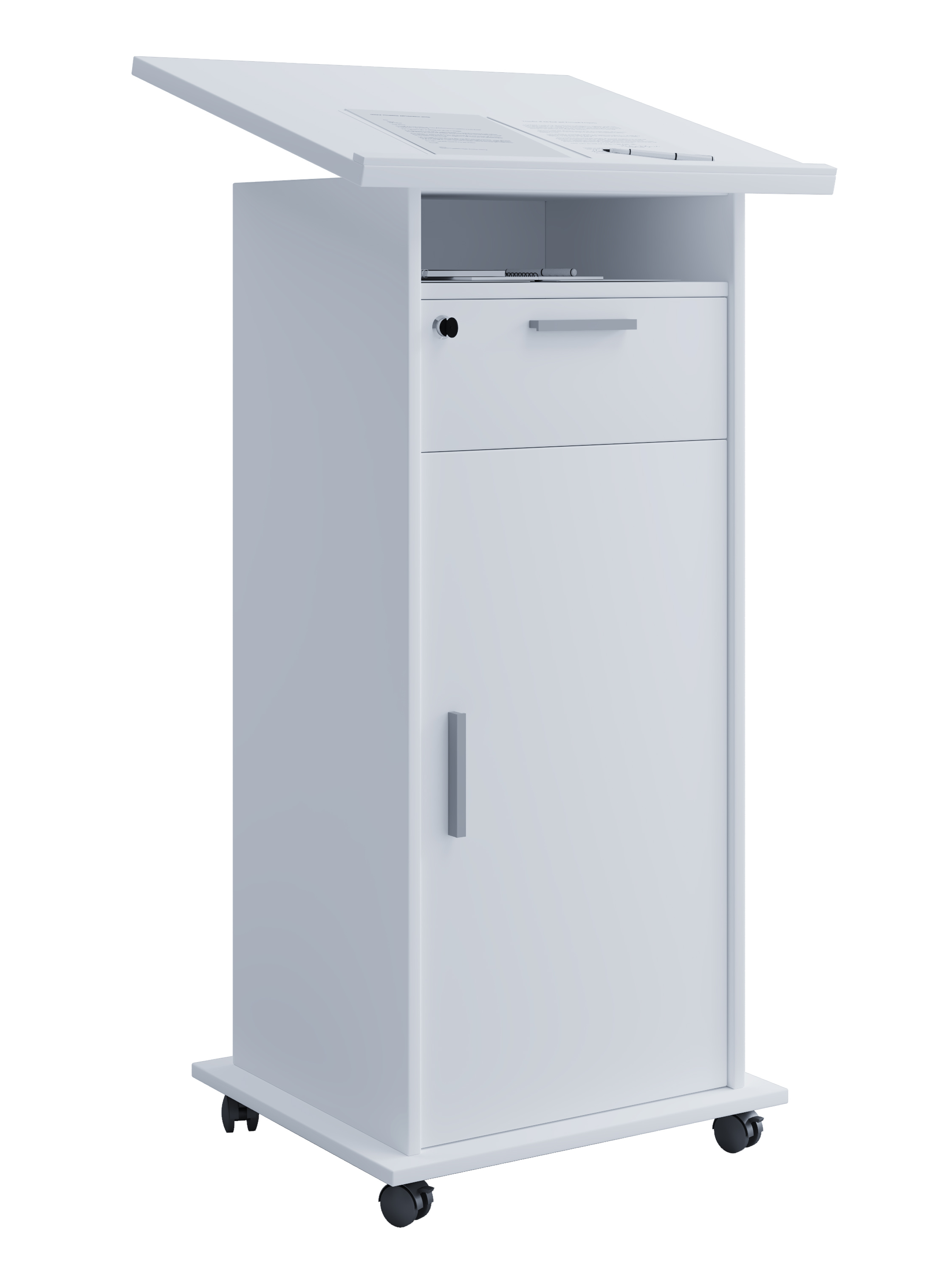 Meeta skrivebord, skrivepult 1 låge, 1 hylde og 1 skuffe, hvid billede