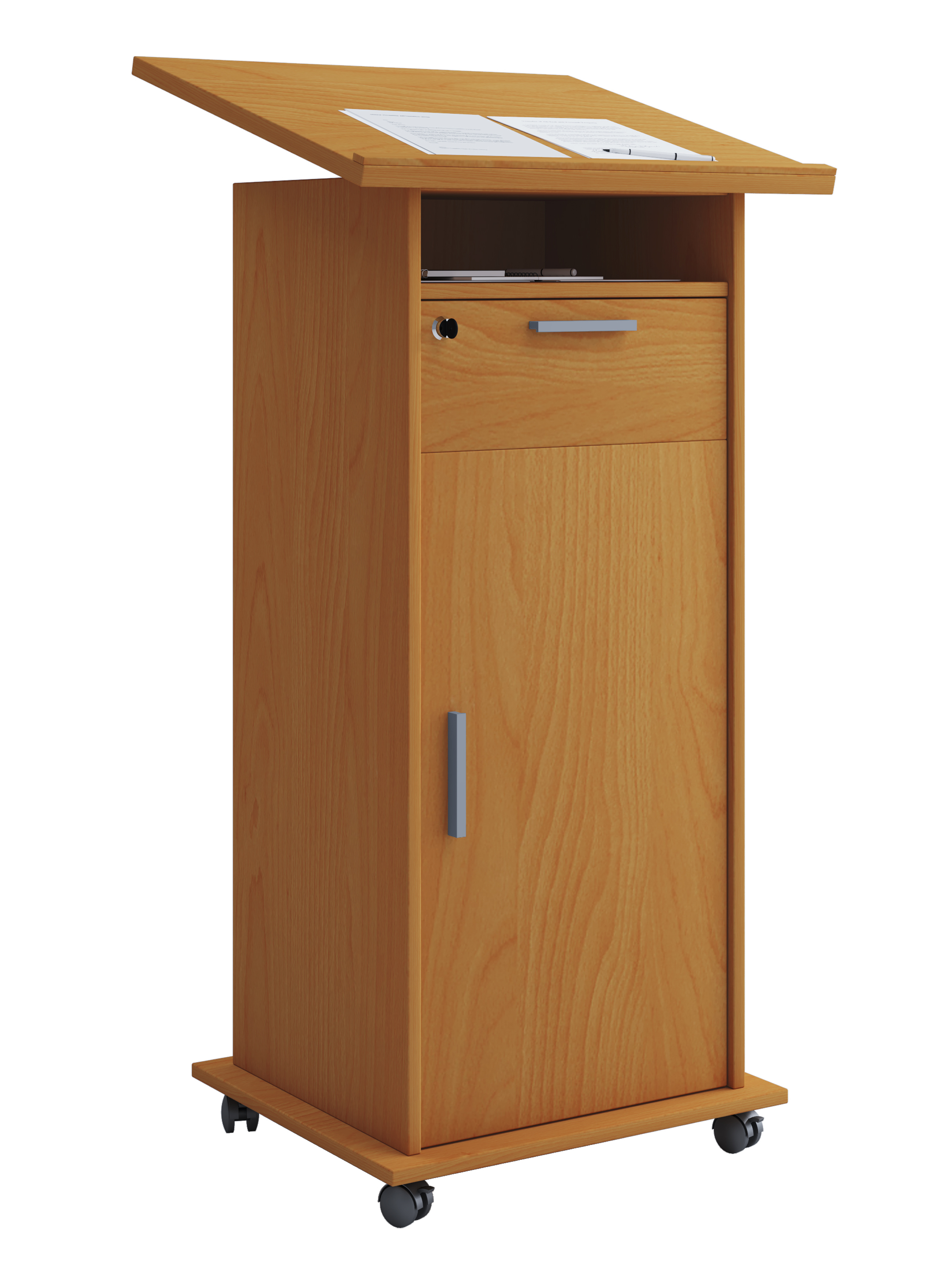 Meeta skrivebord, skrivepult 1 låge, 1 hylde og 1 skuffe, bøg dekor